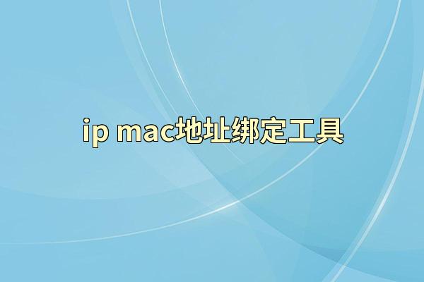 ip mac地址绑定工具